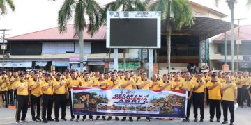 Kapolda Kaltara Pimpin Aksi Bersih-Bersih di Pasar Induk Sambut Hari Bhayangkara