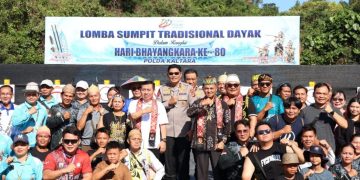 Kapolda Kaltara Resmikan Lomba Sumpit Dayak untuk Hari Bhayangkara ke-80