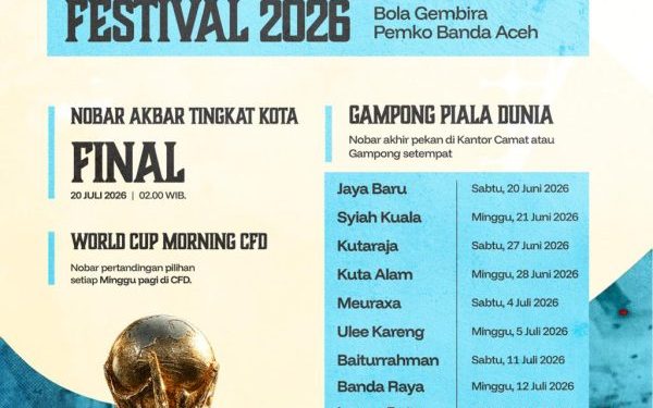 Pemko Banda Aceh Gelar Nobar Piala Dunia di 9 Kecamatan