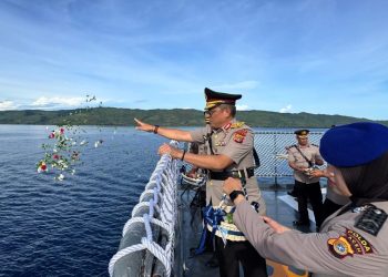 Polda Aceh Gelar Tabur Bunga di Perairan Malahayati Sambut Hari Bhayangkara ke-80