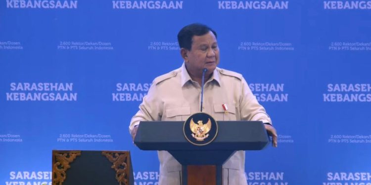 Prabowo Dorong Dosen dan Guru Besar Jadi Penggerak Kebangkitan Indonesia