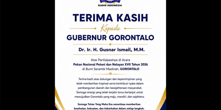 KADIN Puji Kepemimpinan Gubernur Gorontalo dalam Sukseskan PENAS XVII