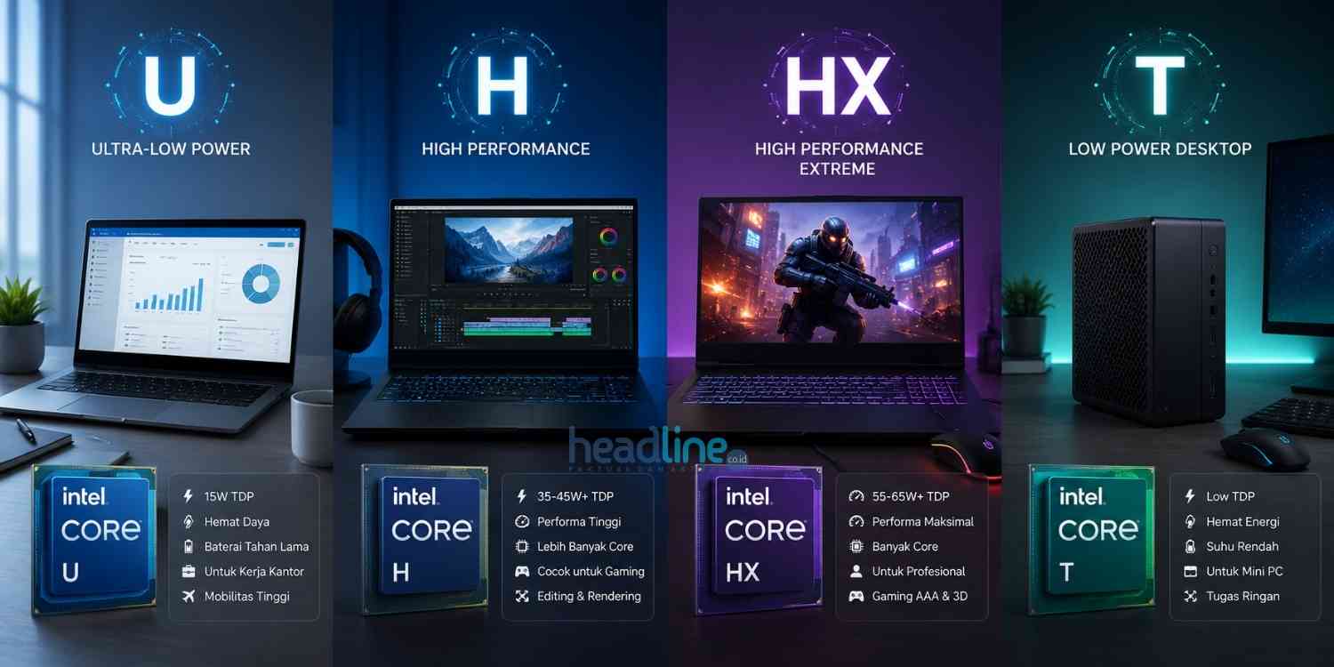 Beda Intel U, H, HX, dan T, Mana yang Ideal untuk Editing Video, Coding, hingga Gaming?