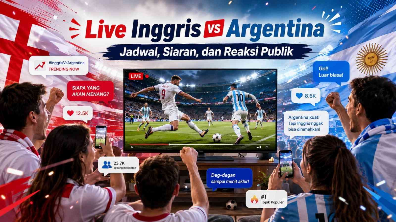 Cara Nonton inggris vs argentina