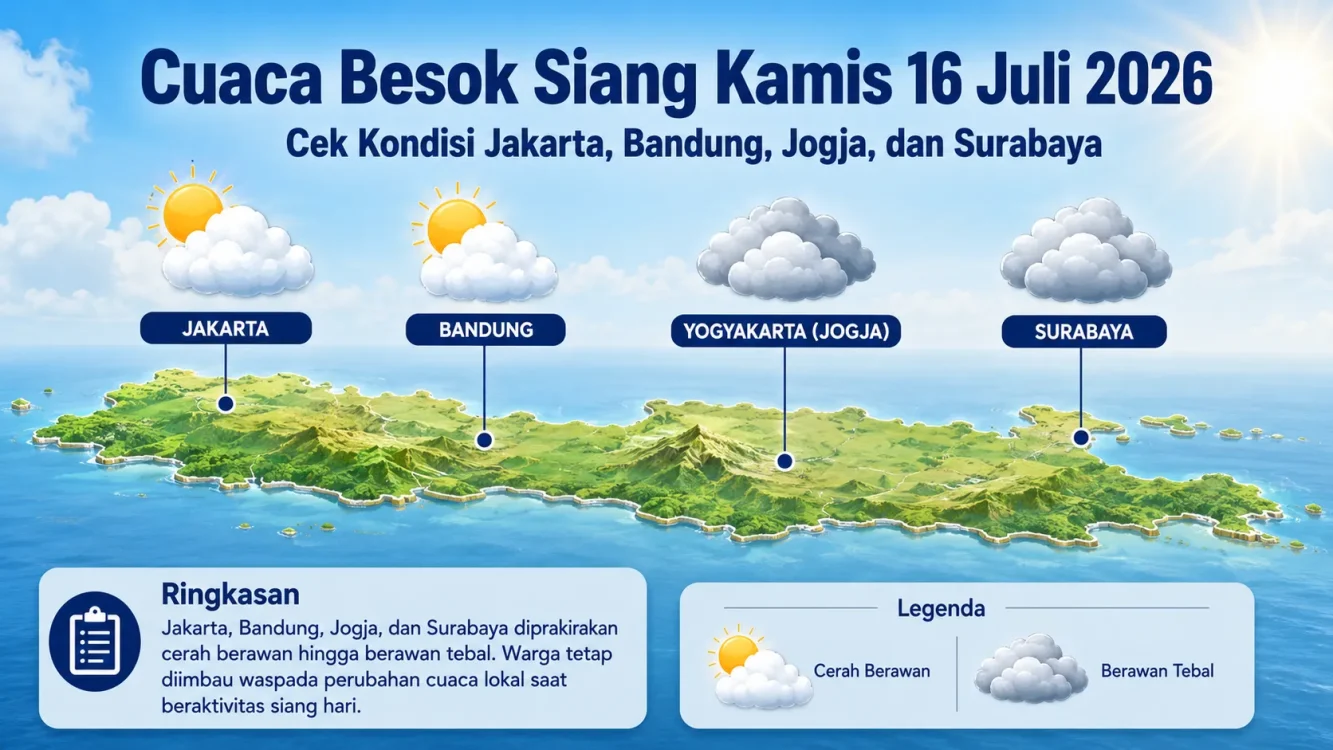 Cuaca Besok Hujan atau Panas Ini Prakiraan Lengkap Kamis 16 Juli 2026