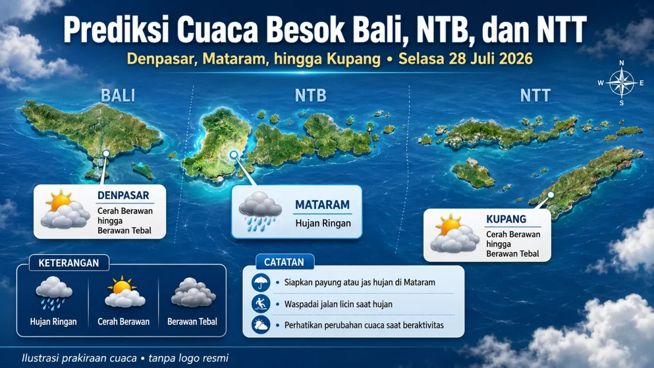 Cuaca Besok Hujan atau Panas di Bali, NTB, dan NTT? Cek Prediksinya