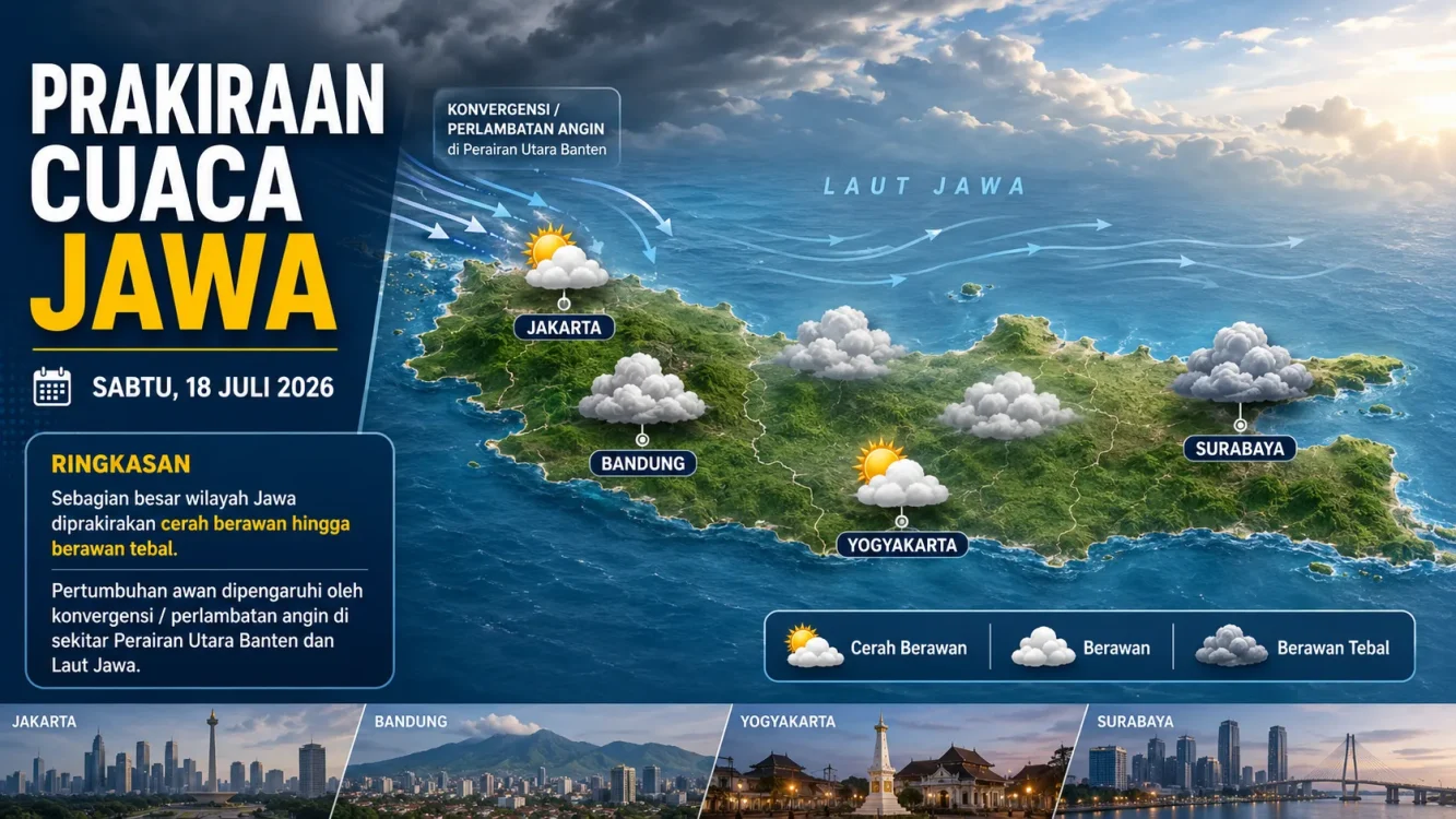 Cuaca Besok Hujan atau Panas di Jawa Cek Prakiraan Sabtu 18 Juli 2026