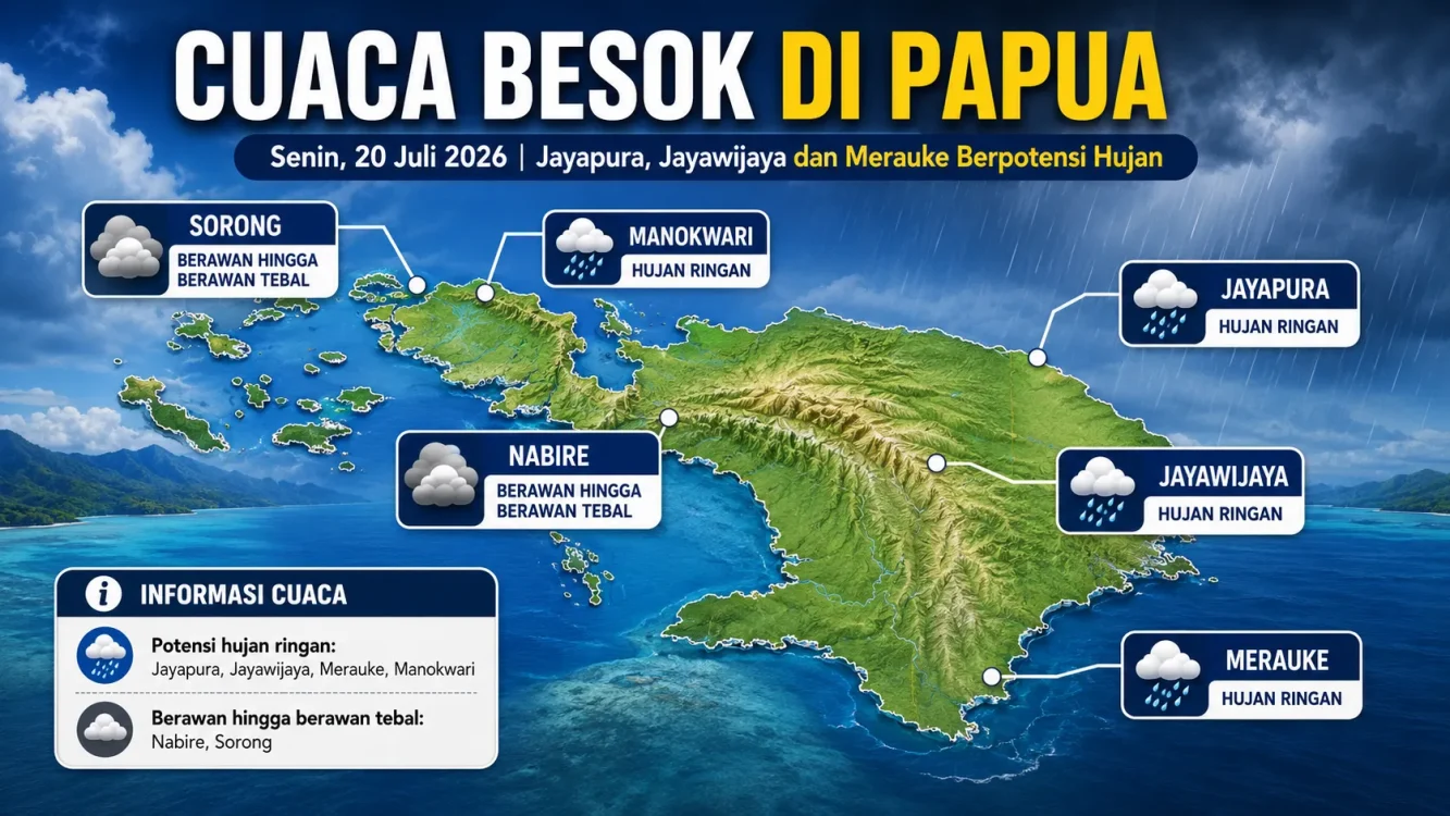Cuaca Besok Jayapura, Jayawijaya, Nabire dan Merauke Cek Prakiraannya