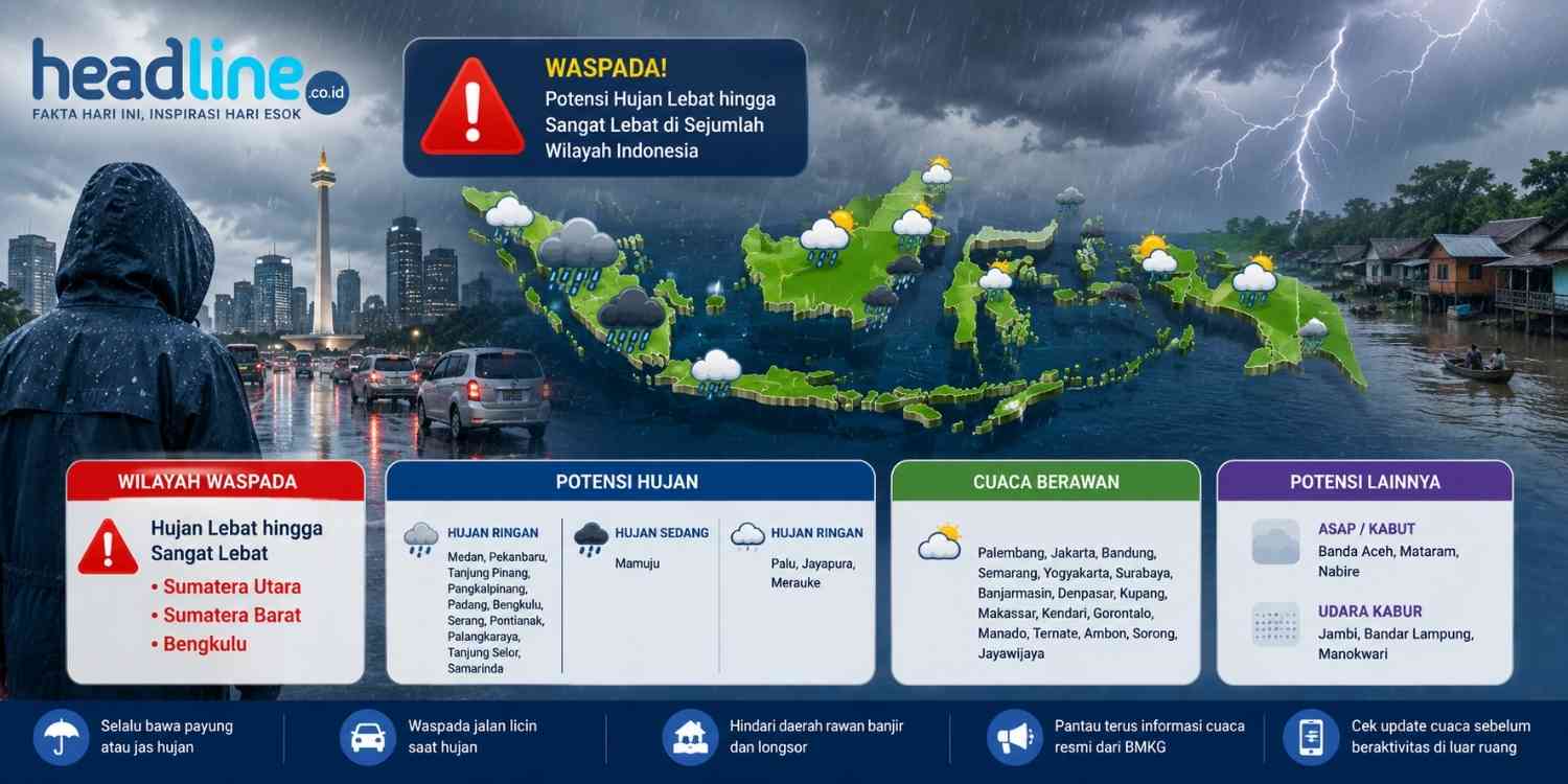 Cuaca Besok Siang Diprediksi Beragam, Ini Daftar Wilayah yang Perlu Siapkan Payung