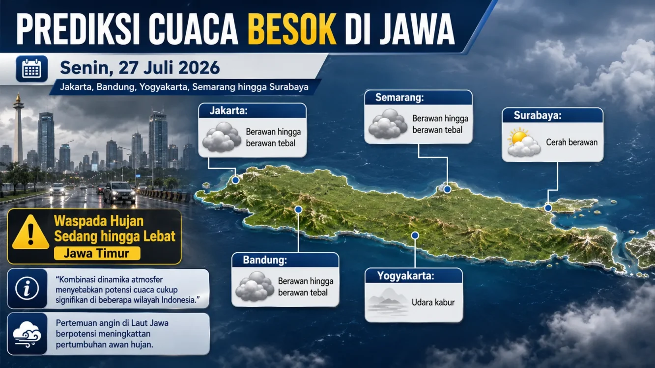 Cuaca Besok di Jawa Hujan atau Panas Waspada Hujan Lebat di Jawa Timur