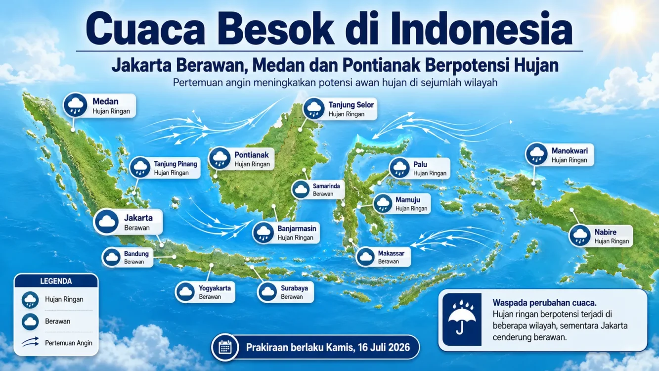Cuaca Besok siang panas atau hujan