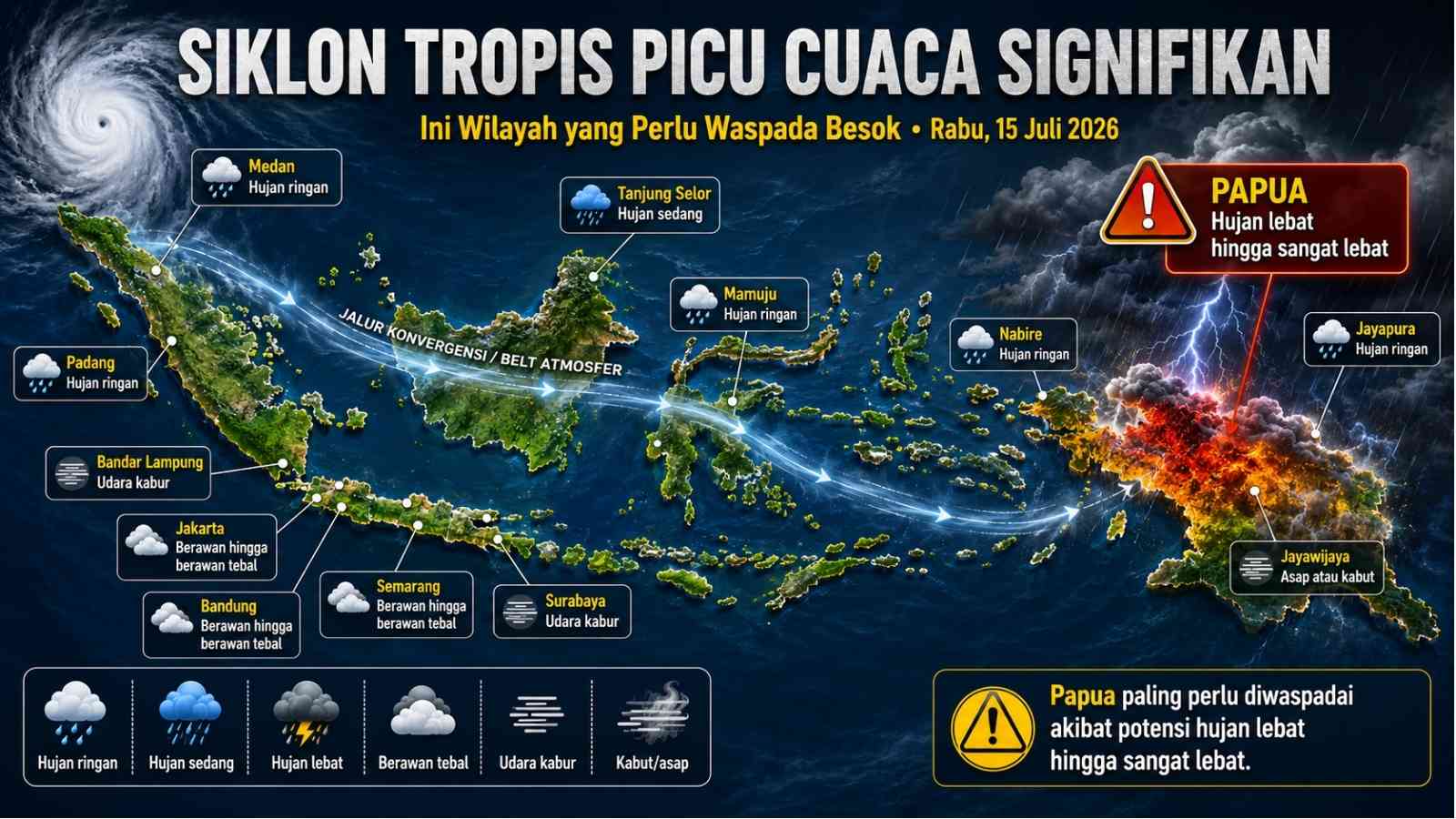 Daftar Prakiraan Cuaca Besok di Kota Besar, Cek Wilayah yang Hujan dan Berawan