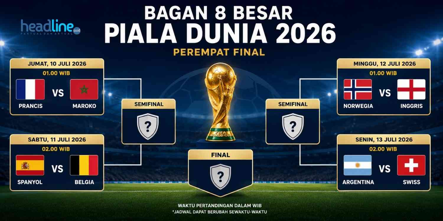 Daftar Tim Lolos 8 Besar Piala Dunia 2026, Jadwal Lengkap dan Calon Lawan di Semifinal
