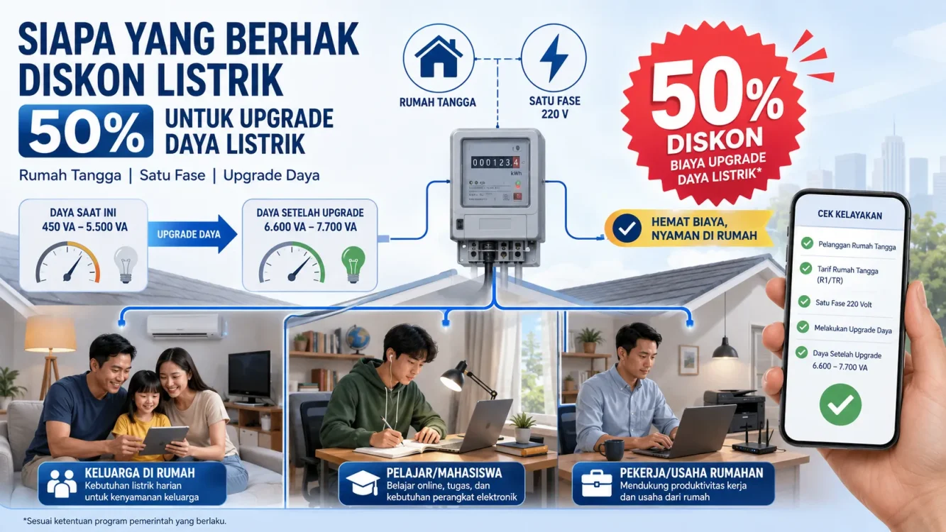 Diskon Tambah Daya Listrik hingga 50 Persen, Berlaku sampai 27 Juli