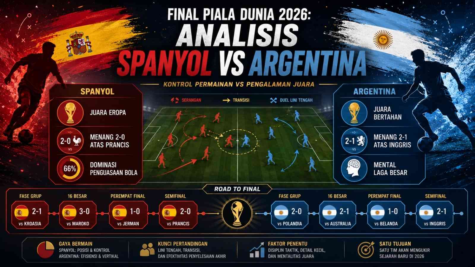 Final Piala Dunia 2026 Kapan Ini Jadwal Argentina vs Spanyol
