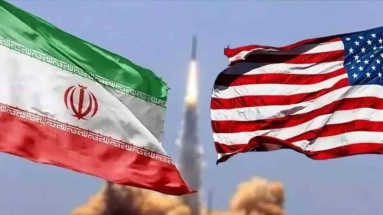 Ilustrasi gambar amerika Vs Iran