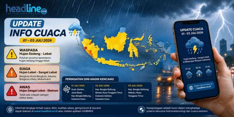 Info Cuaca BMKG Hari Ini Bengkulu Berstatus Siaga, Banyak Daerah Berpotensi Hujan Lebat
