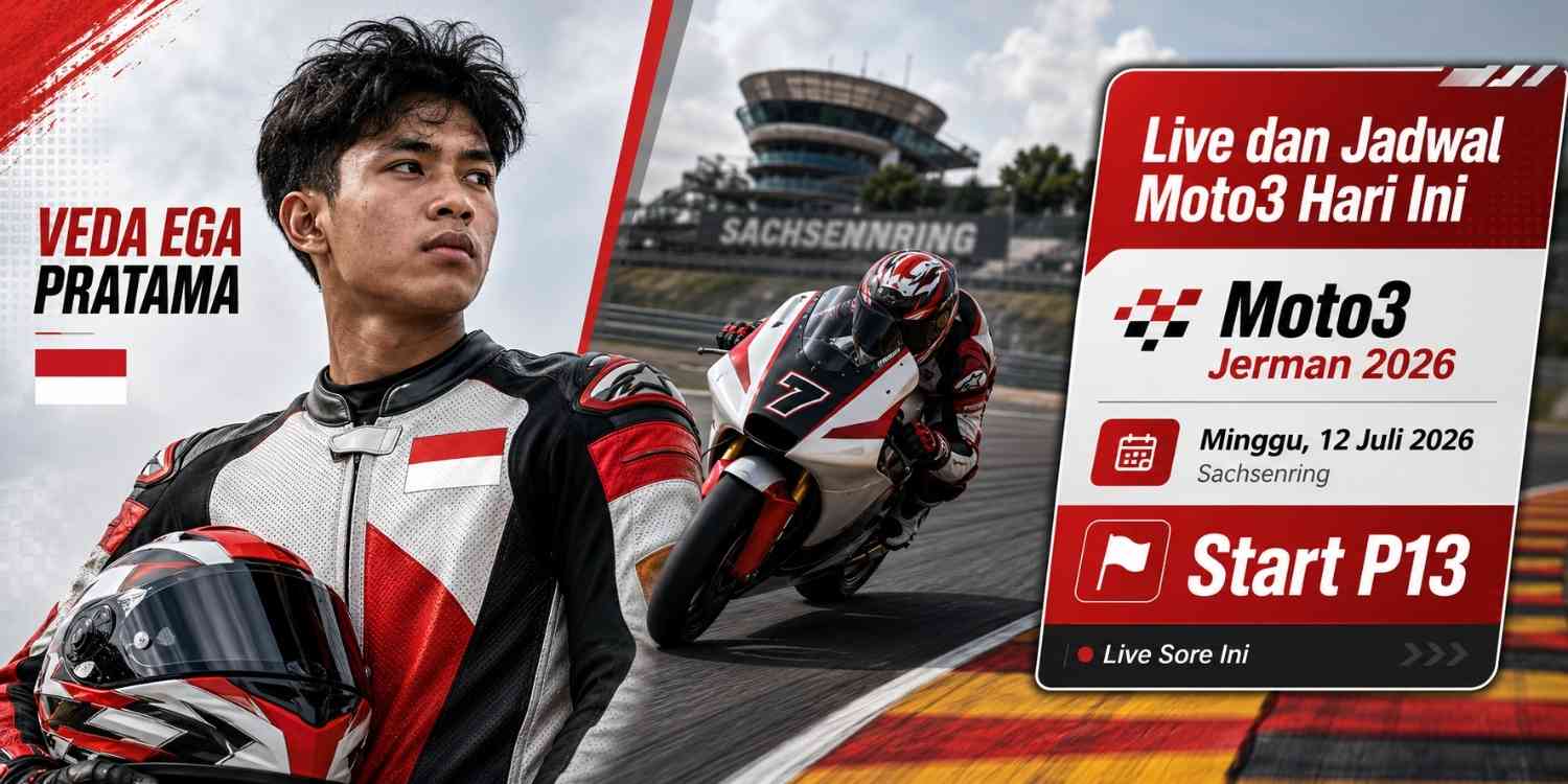 Jadwal Live Moto3 Hari Ini di Trans7, Veda Ega Tampil di GP Jerman