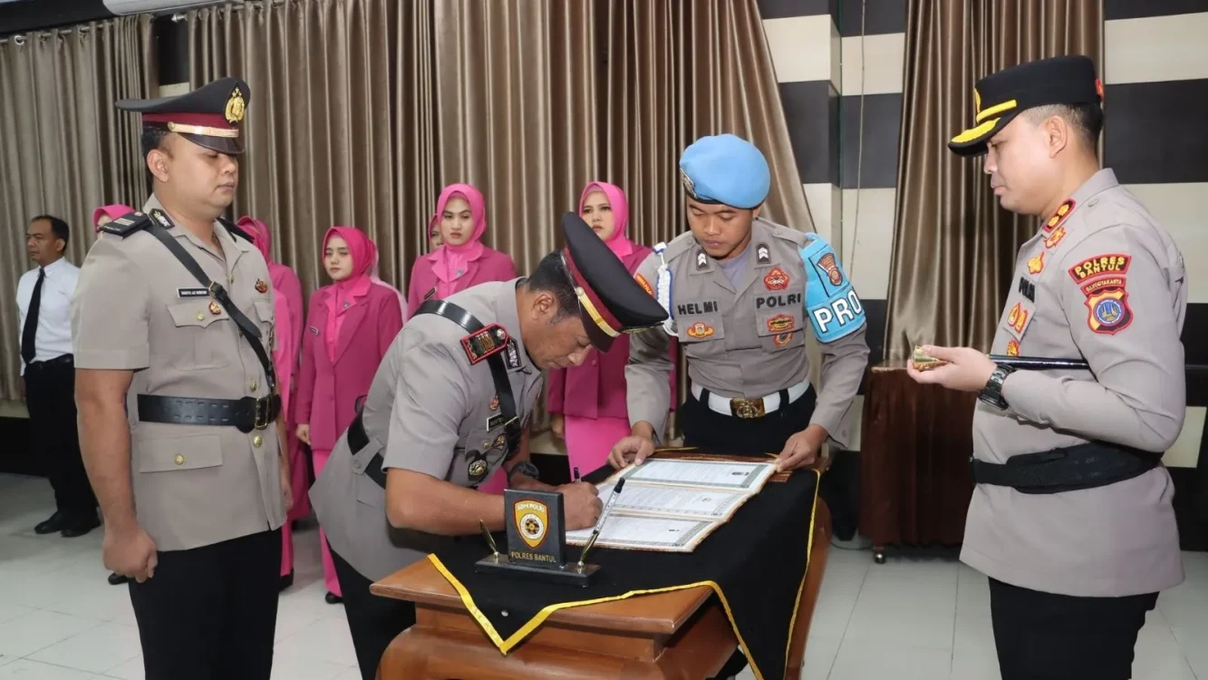Kapolres Bantul Pimpin Sertijab Kasatreskrim dan Kapolsek Banguntapan
