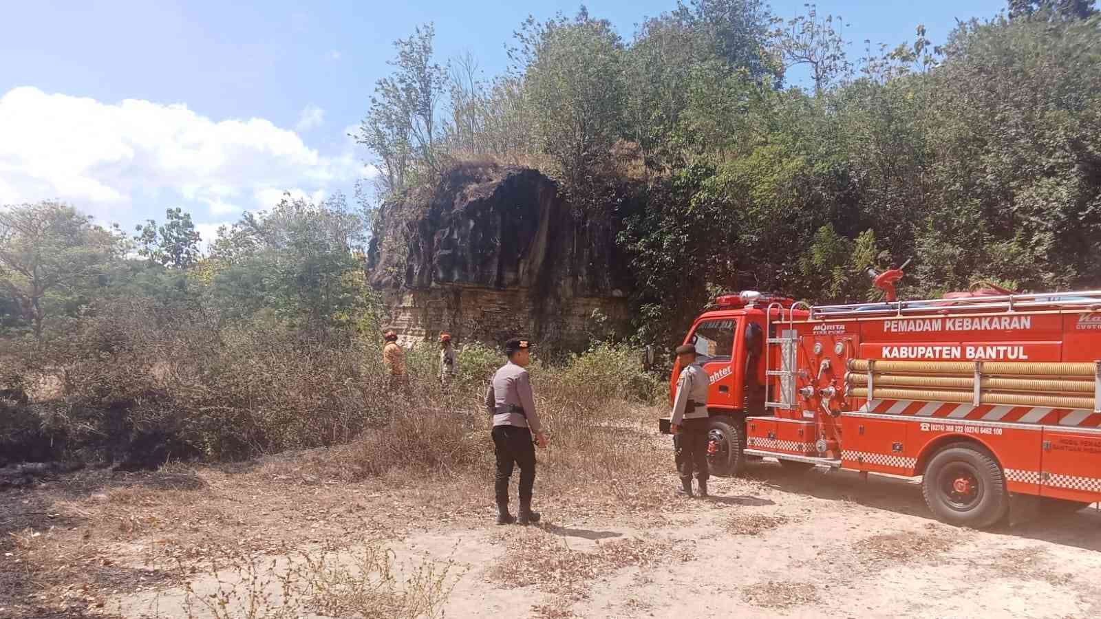 Kebakaran Lahan di Piyungan Hanguskan Area 2.000 Meter Persegi, Diduga akibat Puntung Rokok