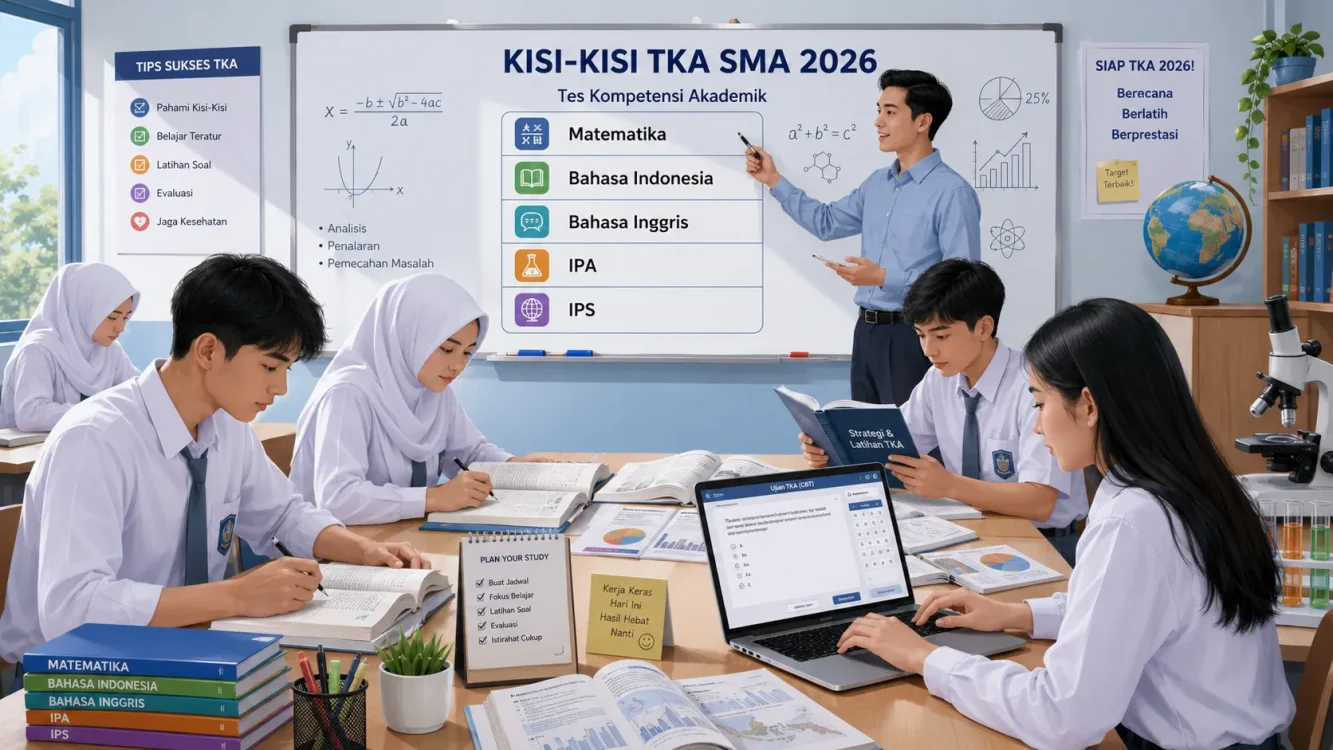 Kisi-Kisi TKA SMA 2026 Lengkap Materi Semua Mapel Wajib & Pilihan