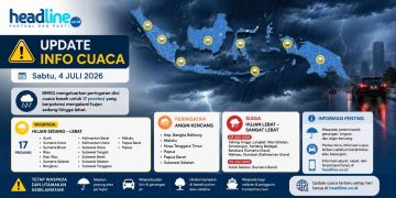 BMKG Cuaca Besok Sabtu 4 Juli 2026 Didominasi Hujan, Ini Penyebab dan Daerah yang Perlu Waspada