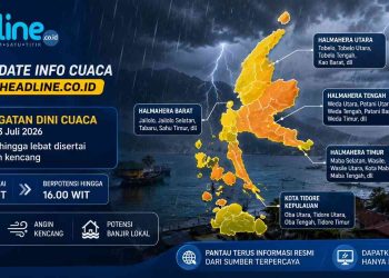 Peringatan Cuaca BMKG Hari Ini Hujan Lebat Disertai Petir Ancam Maluku Utara hingga Sore