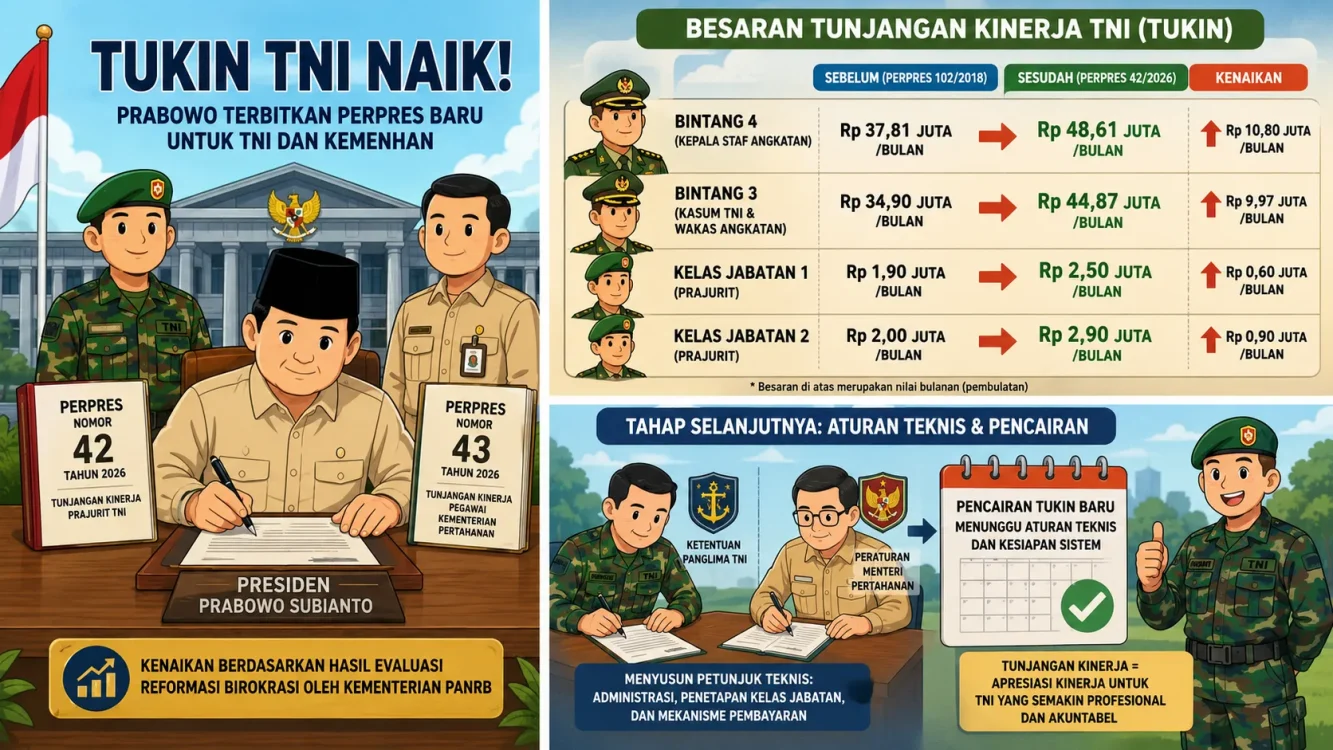 Prabowo Naikkan Tukin TNI, Ini Aturan, Penerima, dan Nilainya