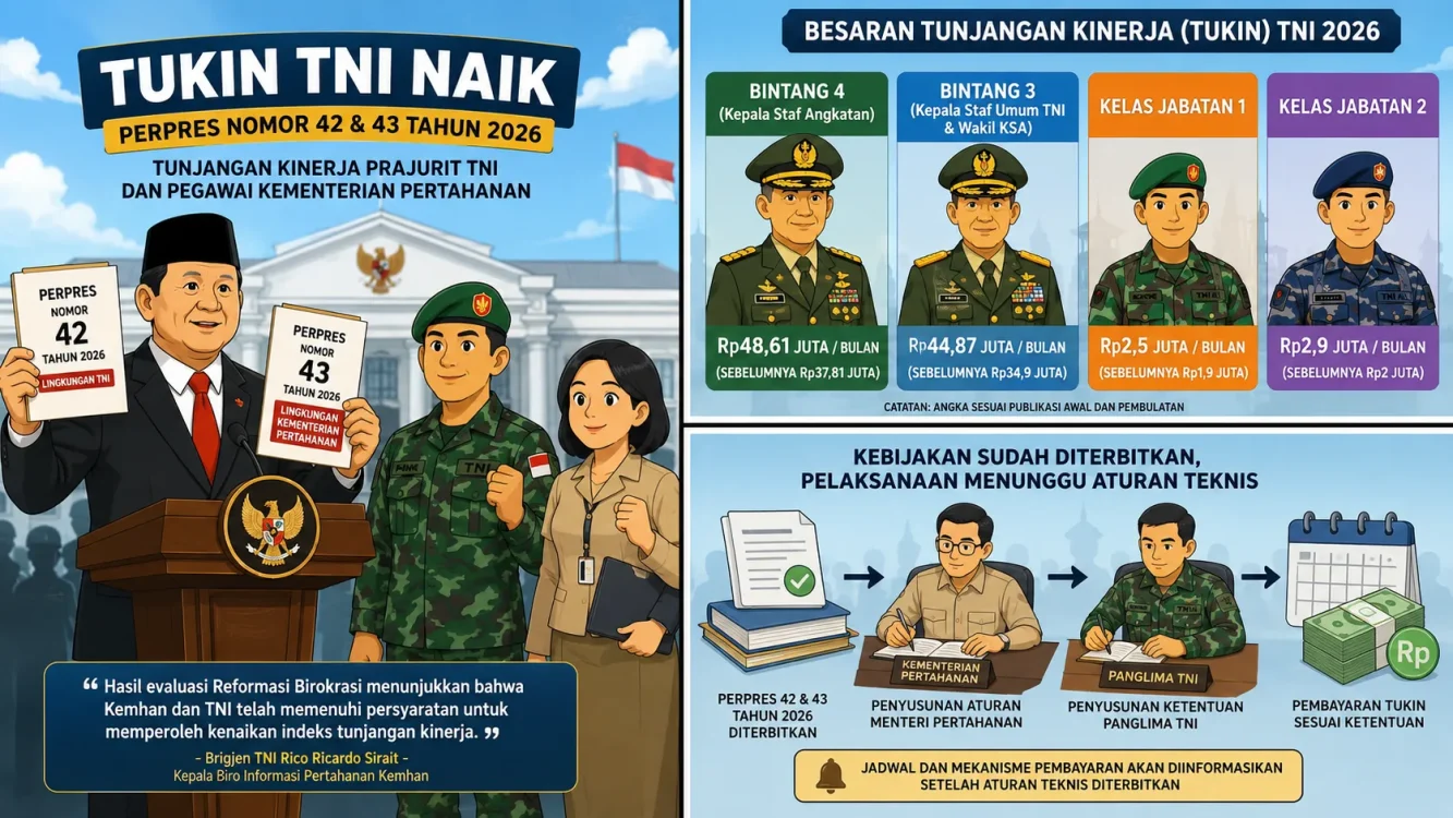 Prabowo Resmi Naikkan Tukin TNI dan Pegawai Kemenhan