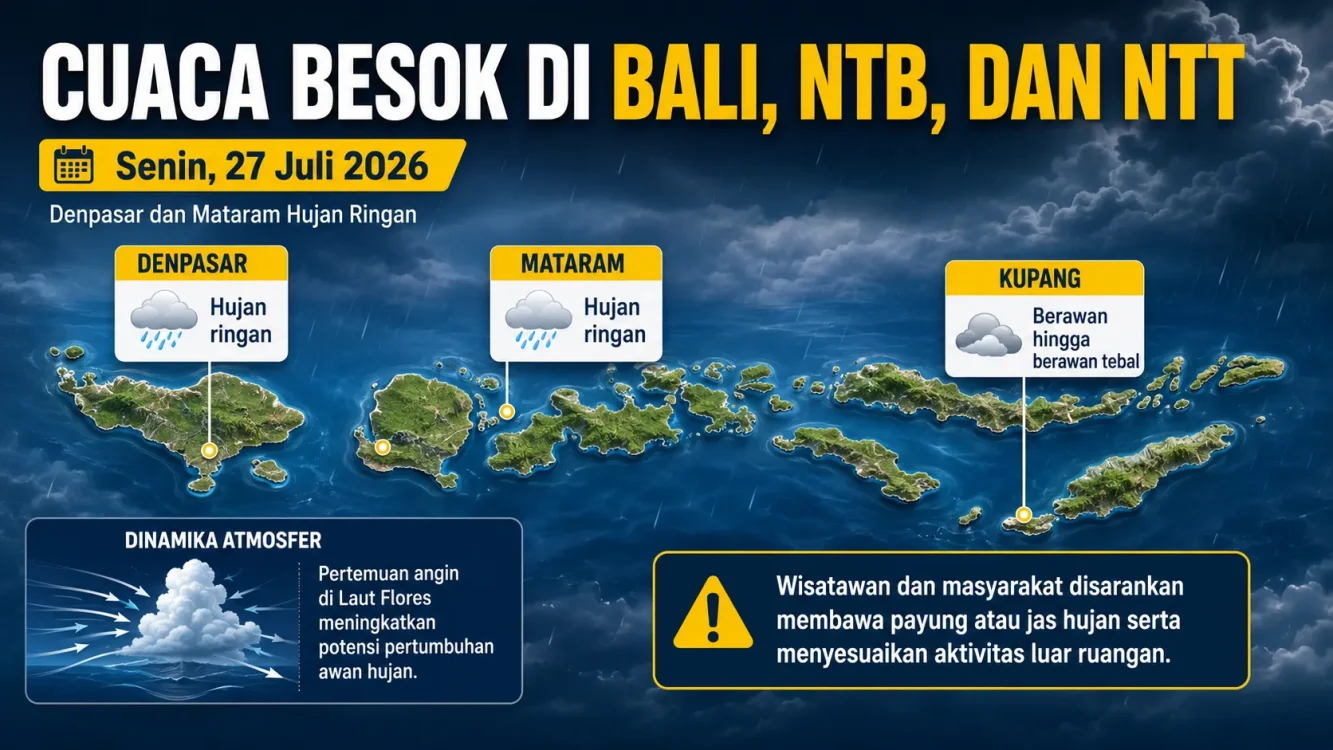 Prakiraan Cuaca Besok Denpasar, Mataram, dan Kupang Cek Kondisi Sebelum Bepergian