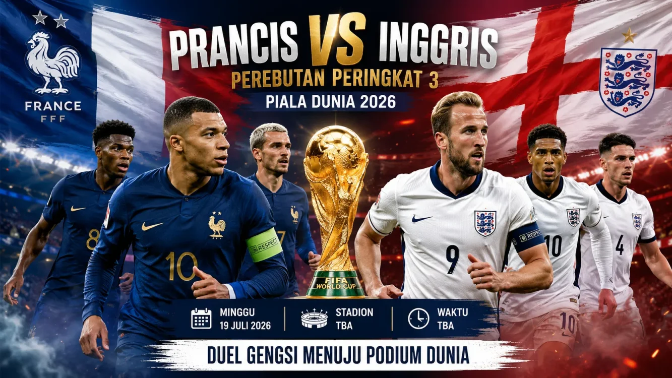 Prancis vs Inggris Prediksi Skor, Jadwal, dan Perkiraan Line Up Perebutan Juara 3