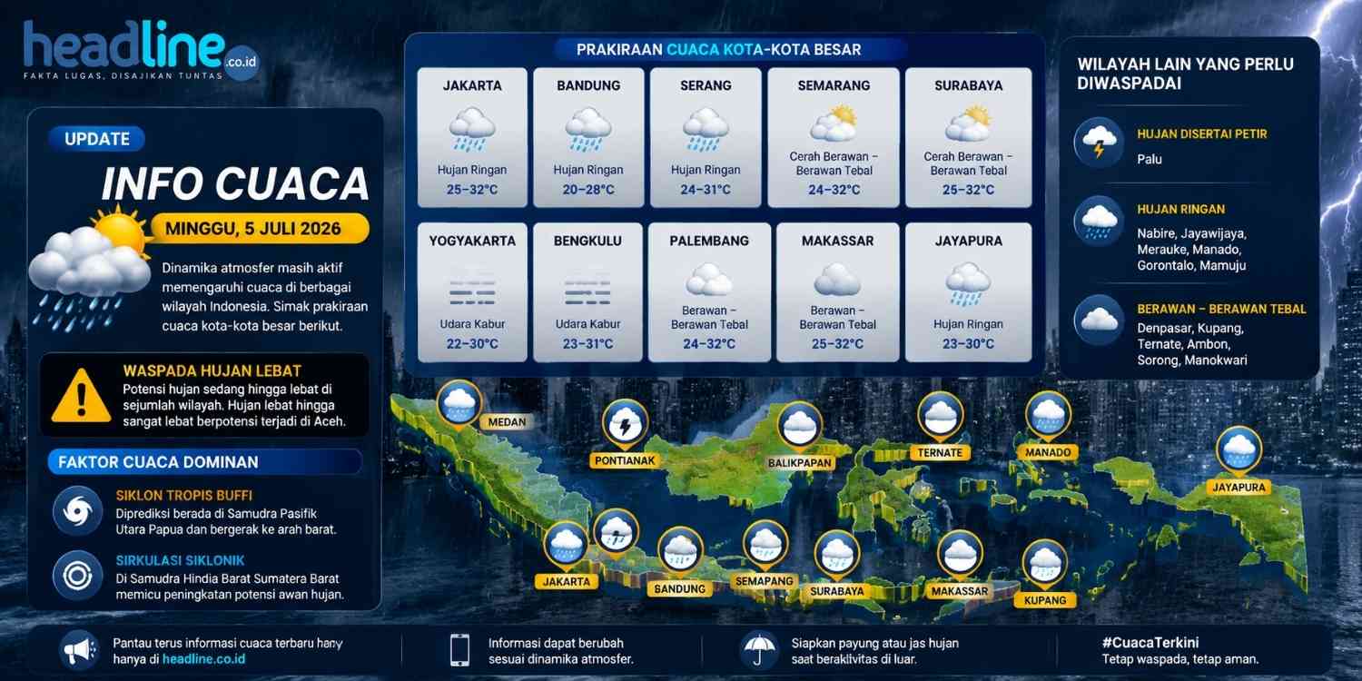 Prediksi Cuaca Besok Siang Diprediksi Berubah, BMKG Ungkap Wilayah yang Wajib Waspada Hujan Lebat