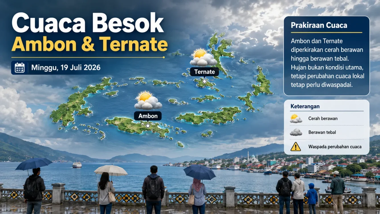 Prediksi Cuaca Besok di Maluku Ambon dan Ternate Diperkirakan Berawan