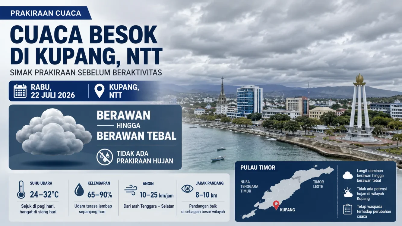 Prediksi Cuaca Besok di NTT: Kupang Berpotensi Berawan Tebal