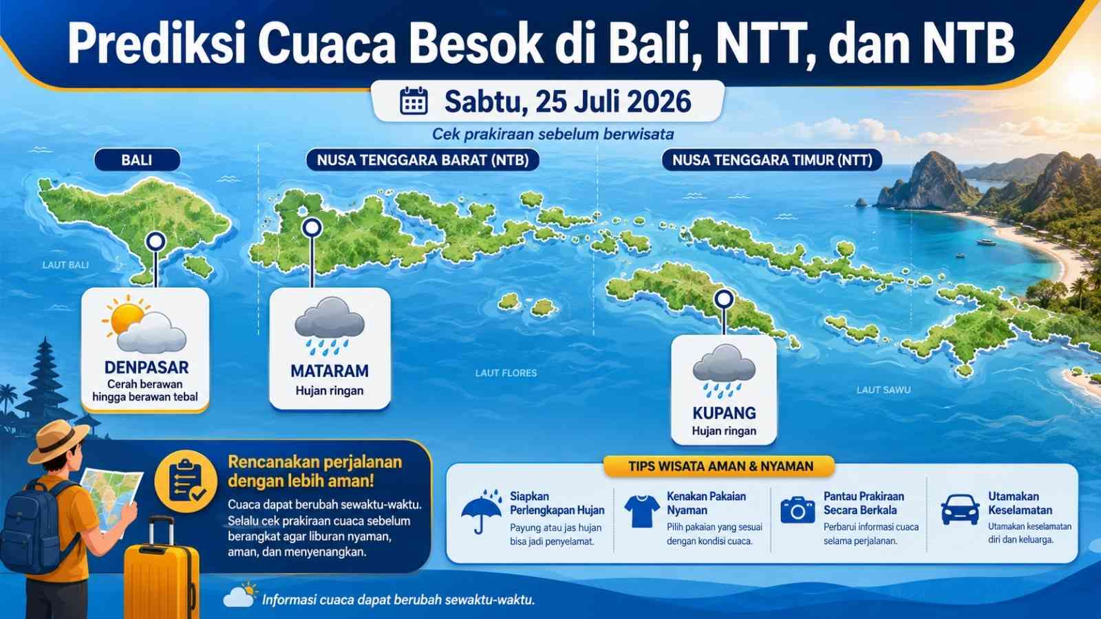 Prediksi Cuaca Besok di NTT Kupang Berpotensi Mengalami Hujan Ringan