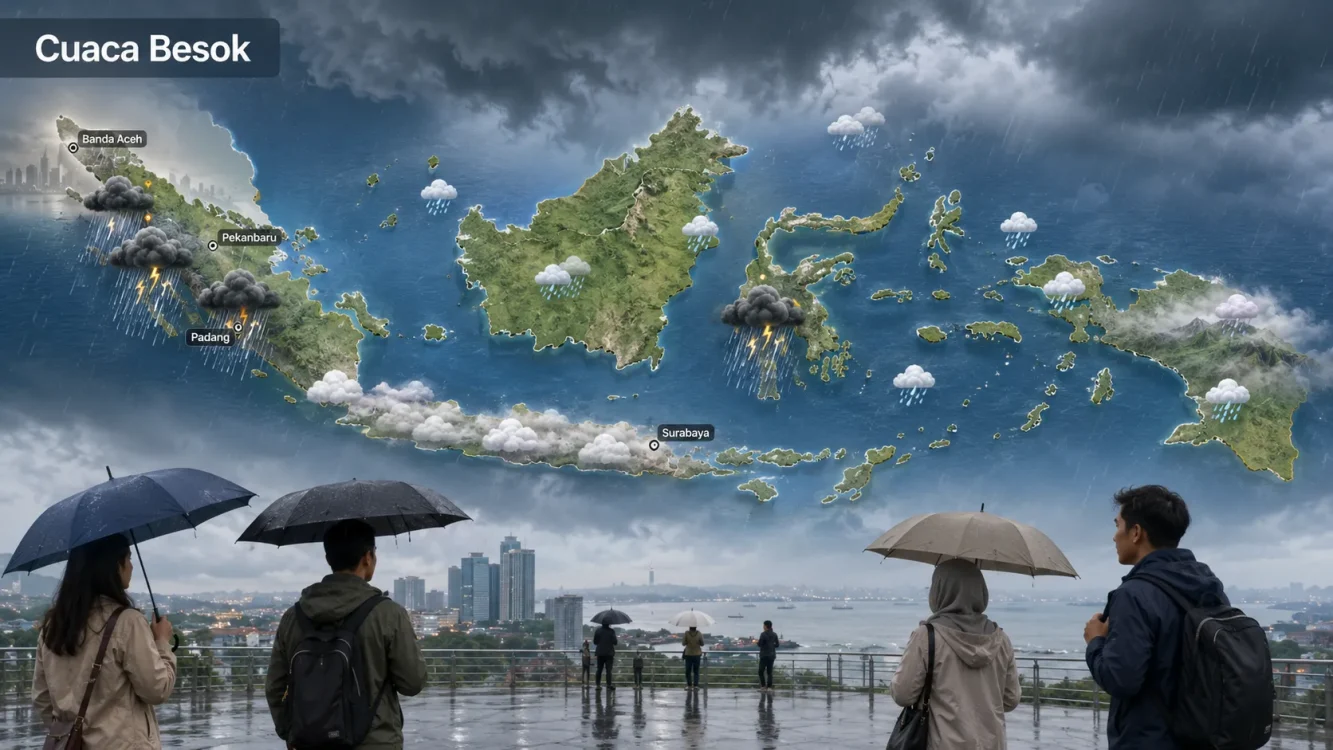 Prediksi Cuaca besok di Seluruh Wilayah Indonesia