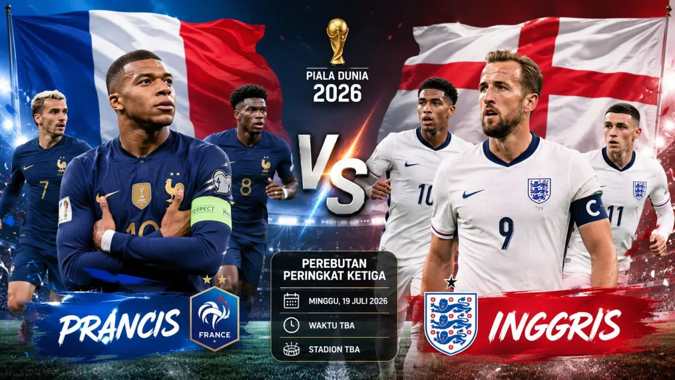Prediksi Skor Prancis vs Inggris 19 Juli 2026, Duel Mbappe dan Kane Jadi Sorotan
