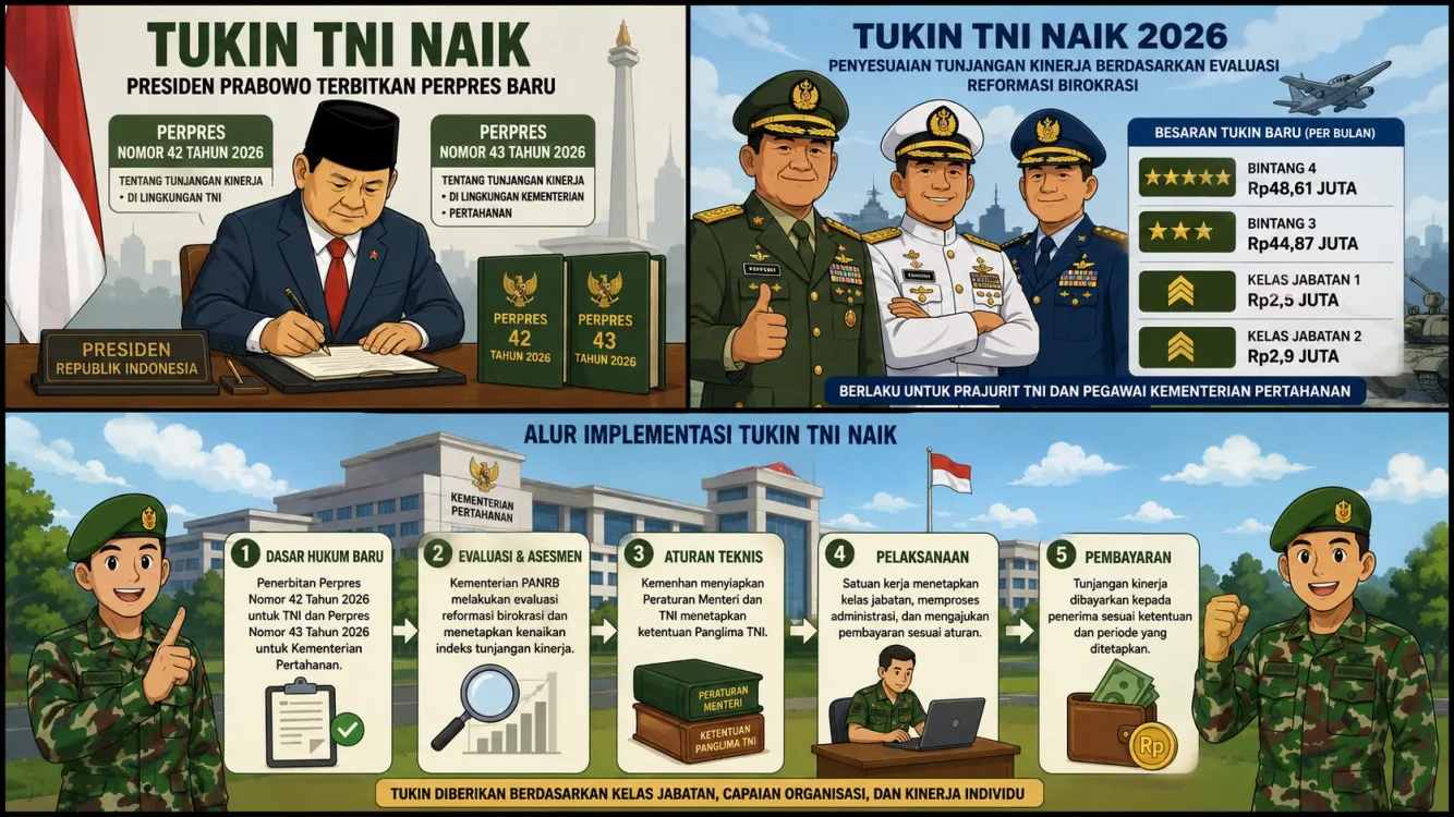 Rincian Tukin TNI Terbaru 2026, Bintang Empat Rp48,61 Juta