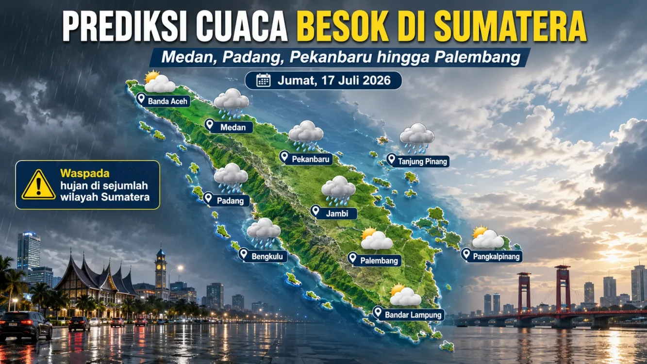 Warga Sumatera Wajib Cek, Ini Prediksi Cuaca Besok dari Aceh hingga Lampung