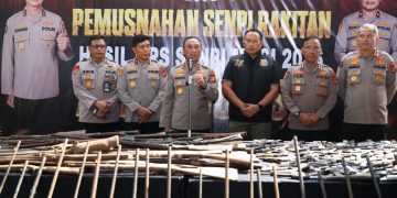 Polda Sumsel Musnahkan 397 Senjata Api Ilegal Hasil Operasi Musi 2026