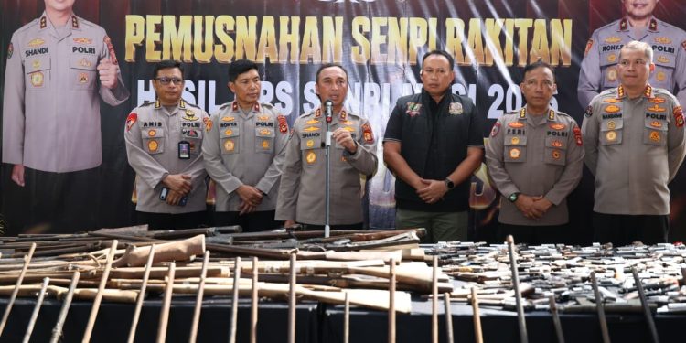Polda Sumsel Musnahkan 397 Senjata Api Ilegal Hasil Operasi Musi 2026