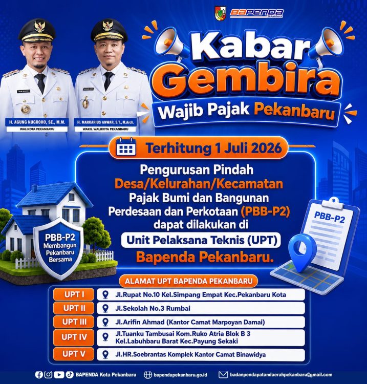 Akses Mudah Urus PBB-P2 di Pekanbaru Melalui UPT Bapenda