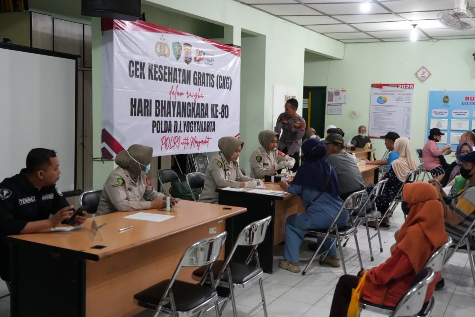 Polda DIY Gelar Bakti Kesehatan Gratis untuk 228 Warga Sosromenduran