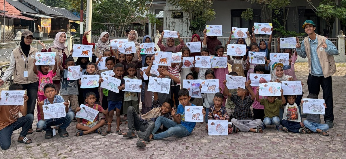 Mahasiswa KKN USK Kenalkan Satwa Langka Indonesia kepada Anak-Anak