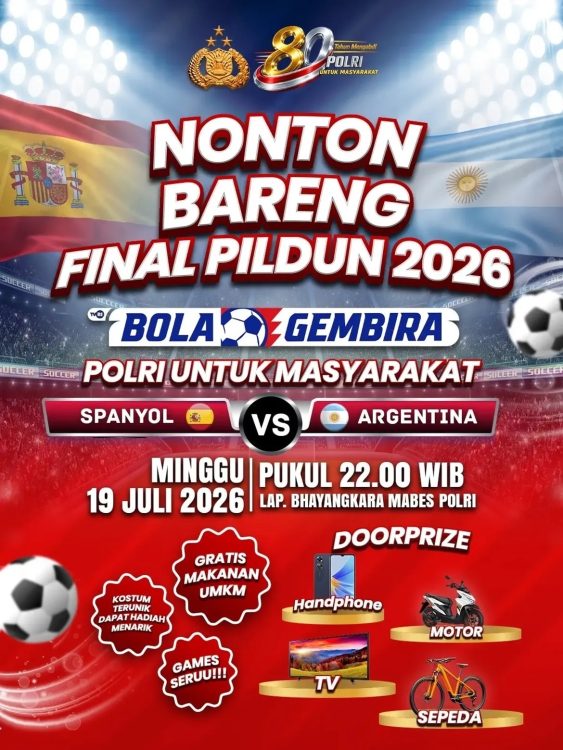 Polri Adakan Nobar Final Piala Dunia 2026 di Lapangan Bhayangkara