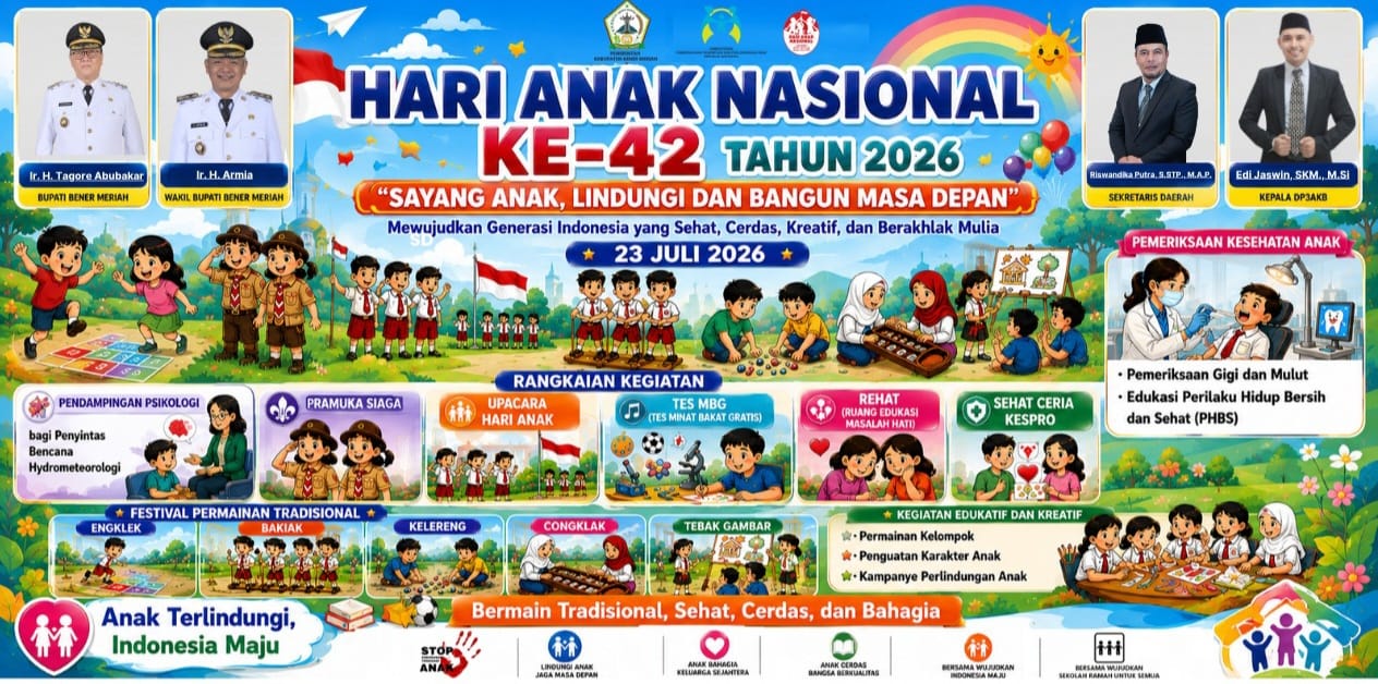 Peringatan Hari Anak Nasional 2026 di Bener Meriah Hadirkan Beragam Kegiatan Edukatif