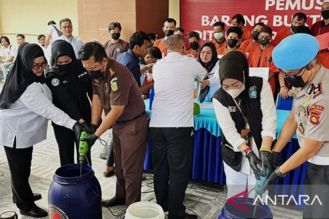 Polda Sumsel Hancurkan Narkotika Senilai Rp7,96 Miliar