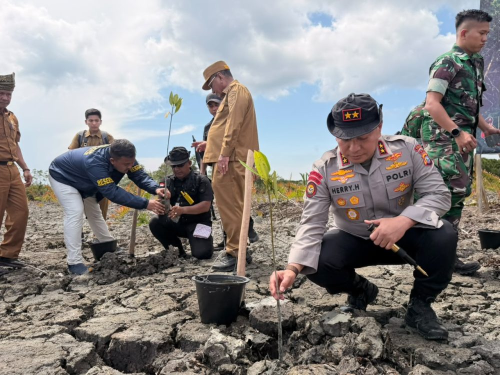Polda Riau Lakukan Rehabilitasi Mangrove di Rokan Hilir