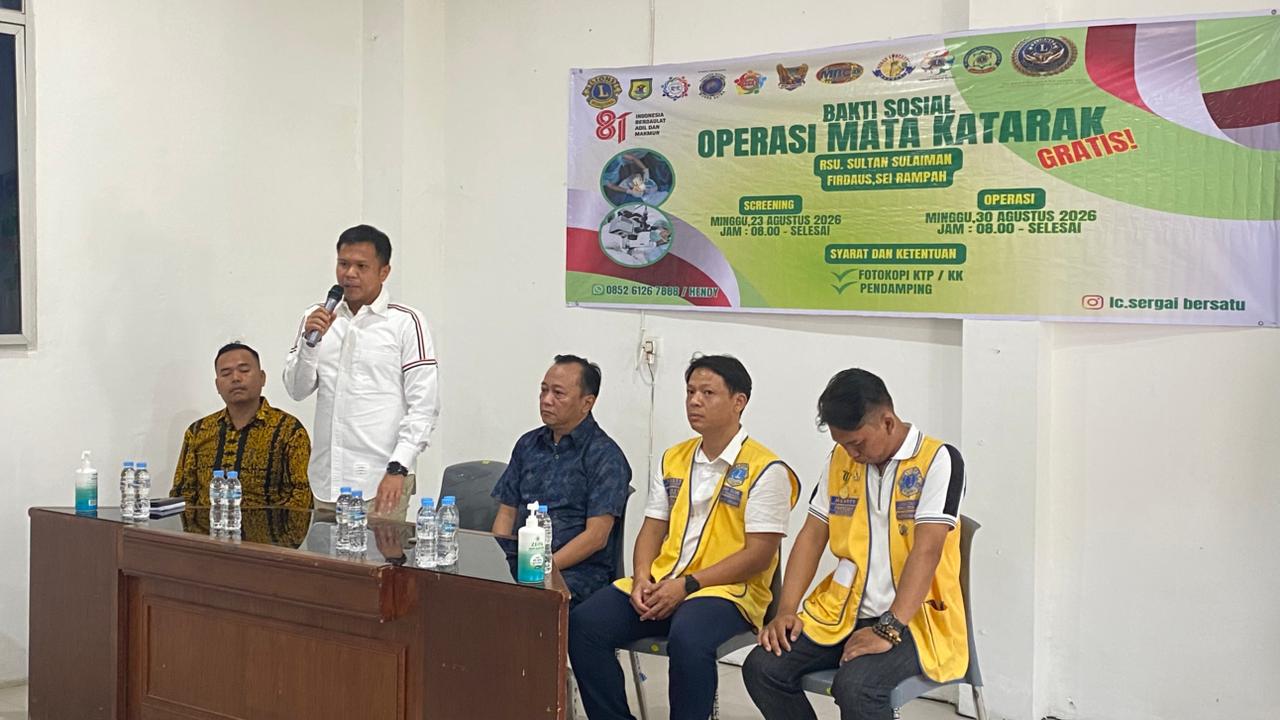 : Bakti sosial operasi mata katarak gratis bagi masyarakat di RSUD Sultan Sulaiman, pada Senin (31/8/2026)/ MC Sergai.