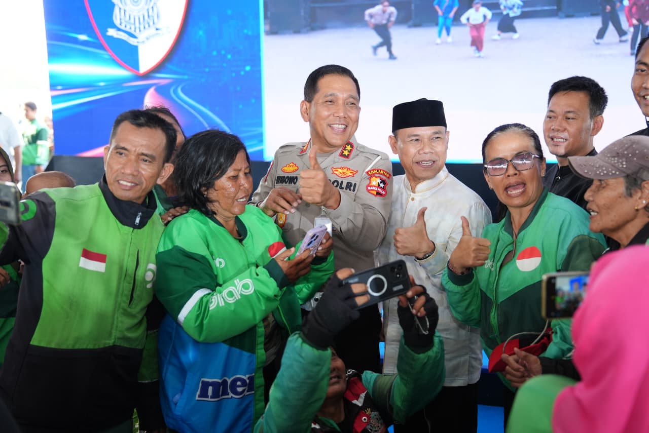 5.150 Pengemudi Ojol Ikuti Gebyar Keselamatan Lalu Lintas Korlantas Polri di Serpong